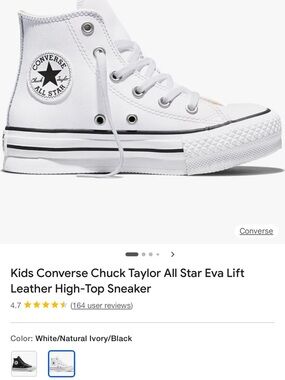 Converse White High-Top Canvas Sneaker with Black Trim